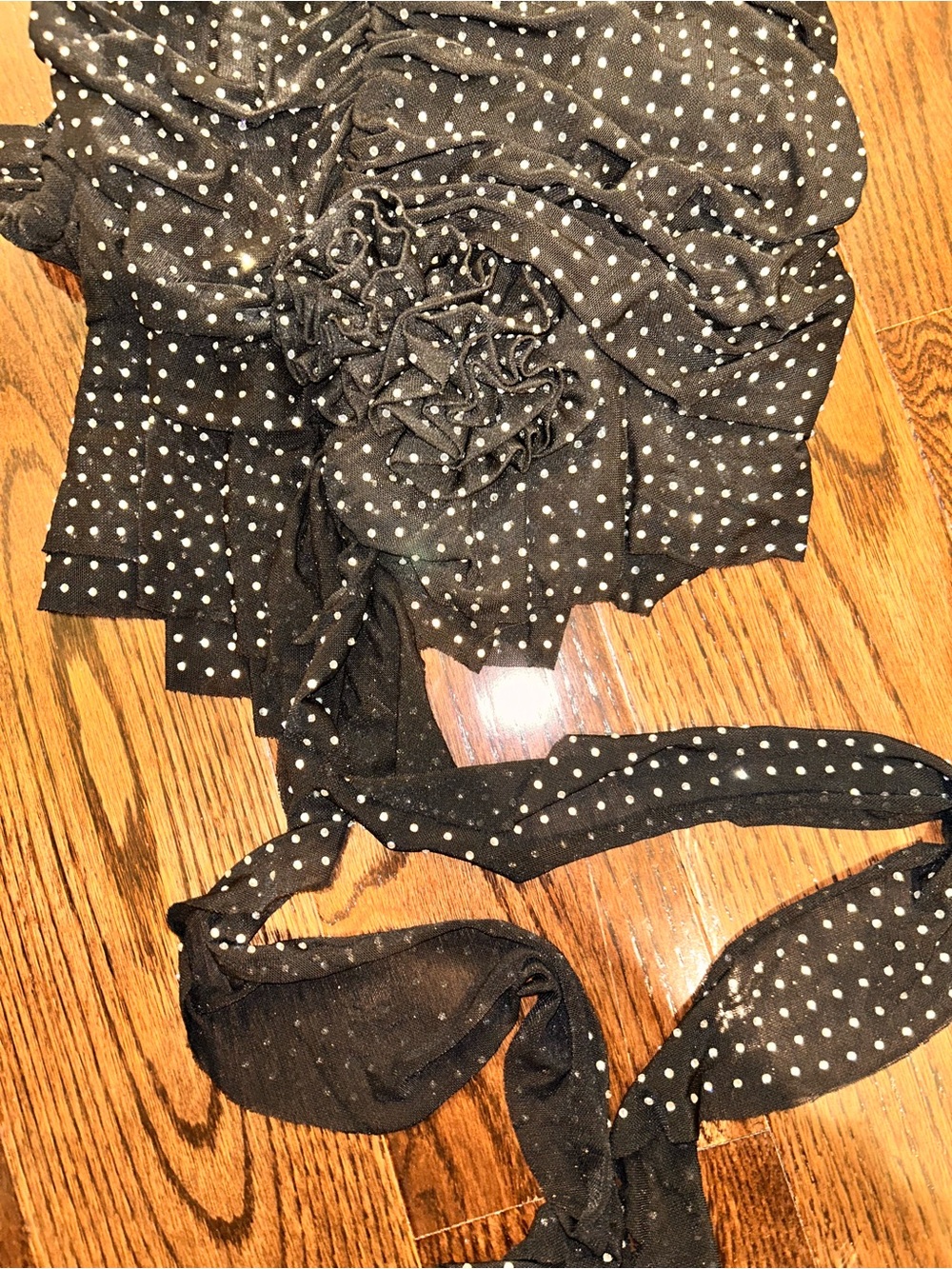 Black Strapless Rhinestone Ruched Dress - Picture 4 of 6